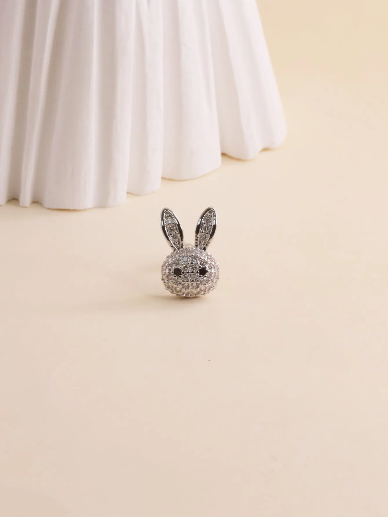 1pc Cubic Zirconia Rabbit Stud Earring