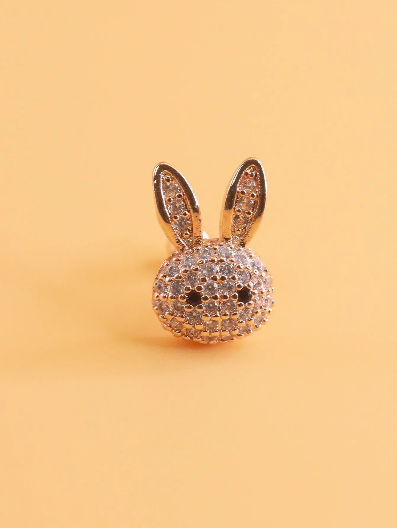 1pc Cubic Zirconia Rabbit Stud Earring