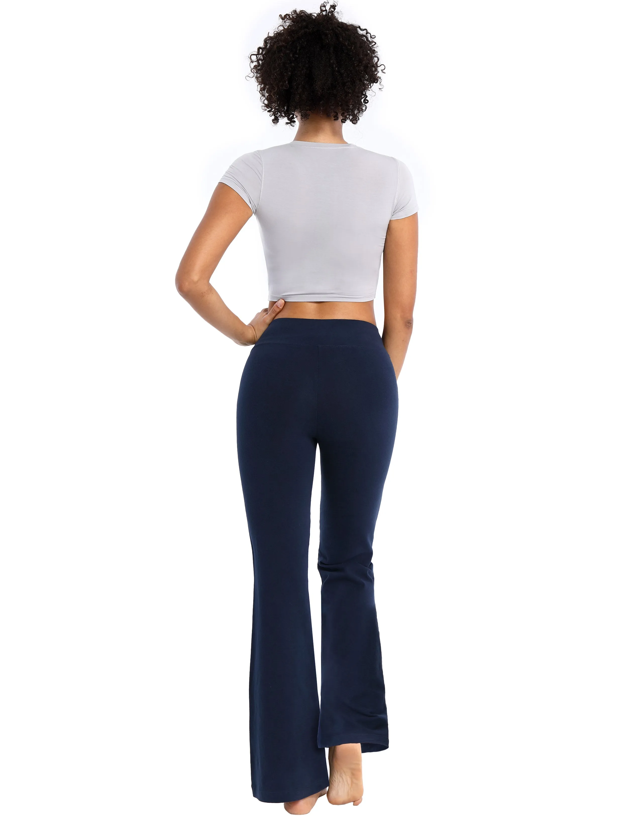 29" 31" 33" 35" Cotton Bootcut Leggings darknavy