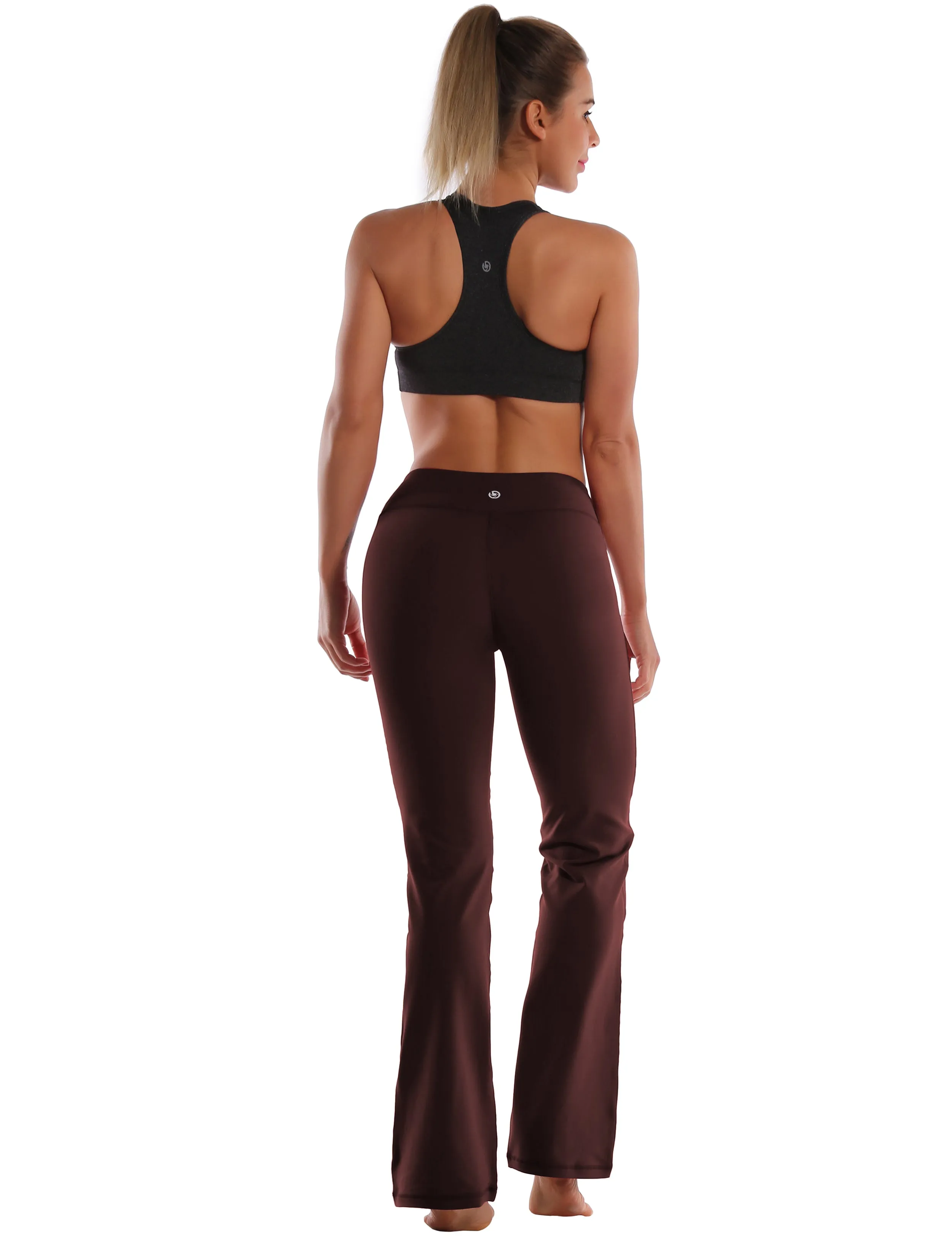 29" 31" 33" 35" Cotton Nylon Bootcut Leggings mahoganymaroon