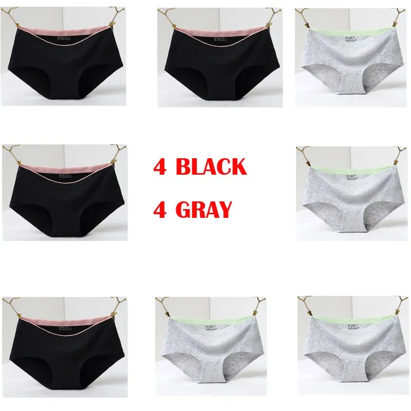 8Pcs Briefs for Women fashion sexy woman panties Solid seamless underpants  cpanties for women cotton underwear girl knickers