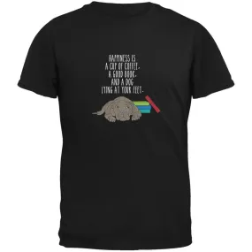 A Good Book and My Dog Black Adult T-Shirt