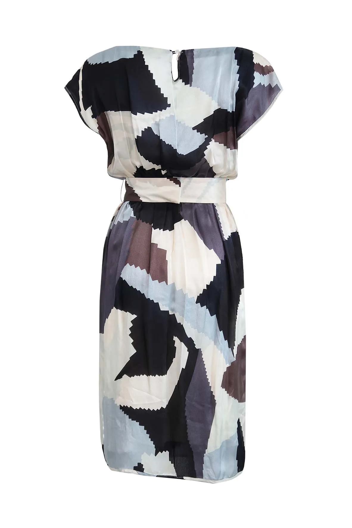 Abstract Print Silk Dress