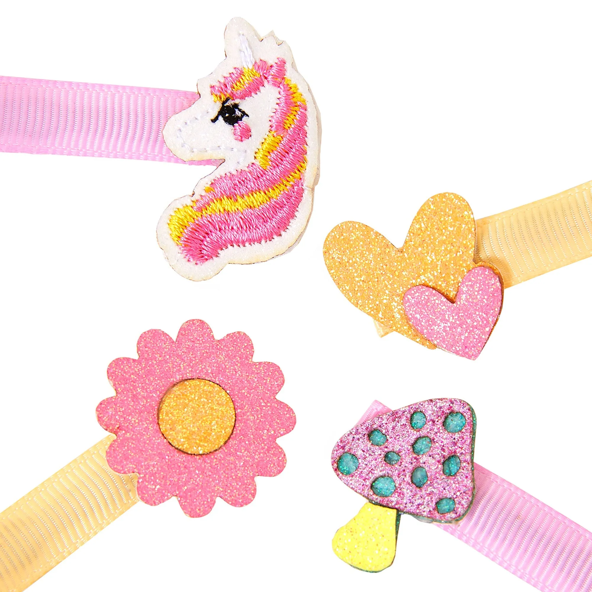 Accessorize London Girl's Girls Unicorn Salon Hair Clips 4 Pack