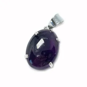 Agetha Amethyst Gemstone Silver Pendant