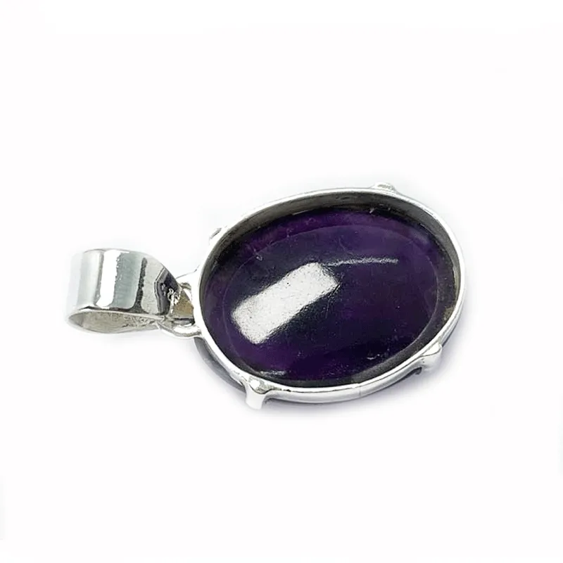 Agetha Amethyst Gemstone Silver Pendant