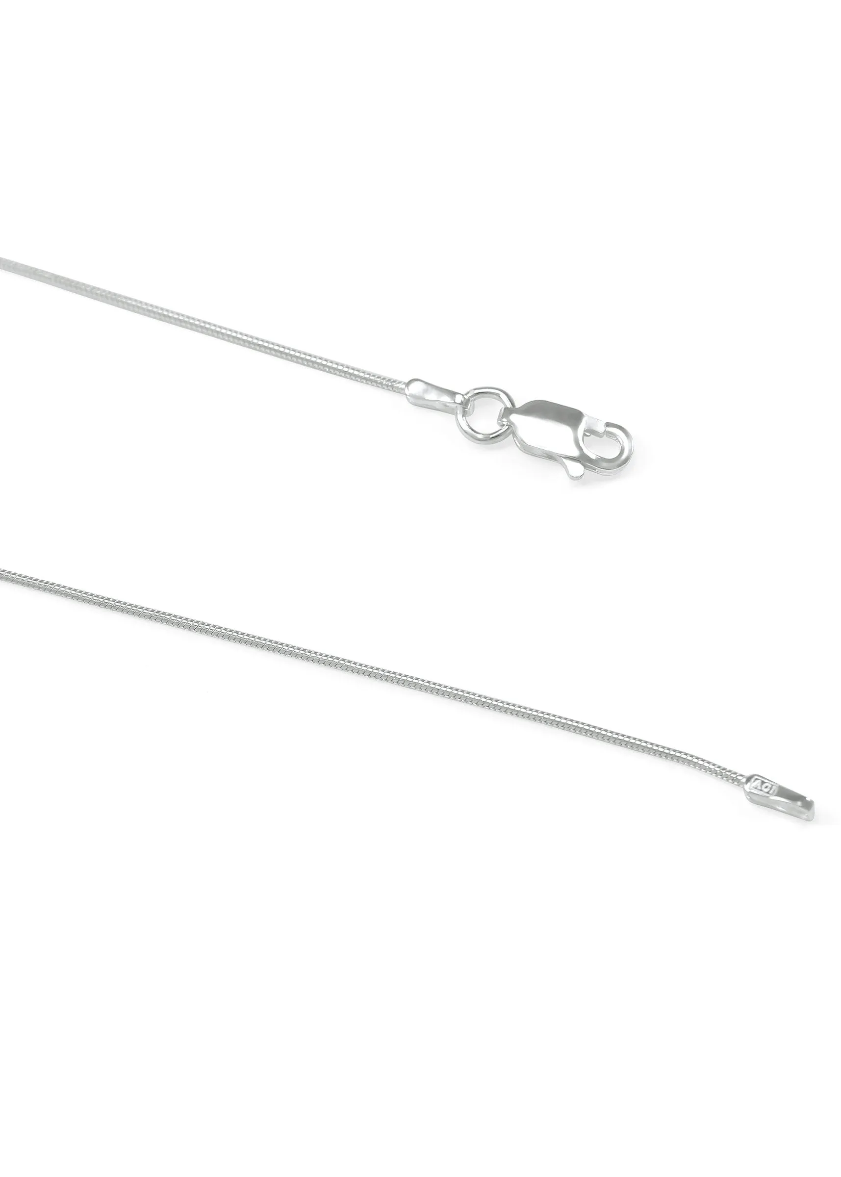 Alpha Sigma Tau Sterling Silver Diagonal Lavaliere with Simulated Diamonds