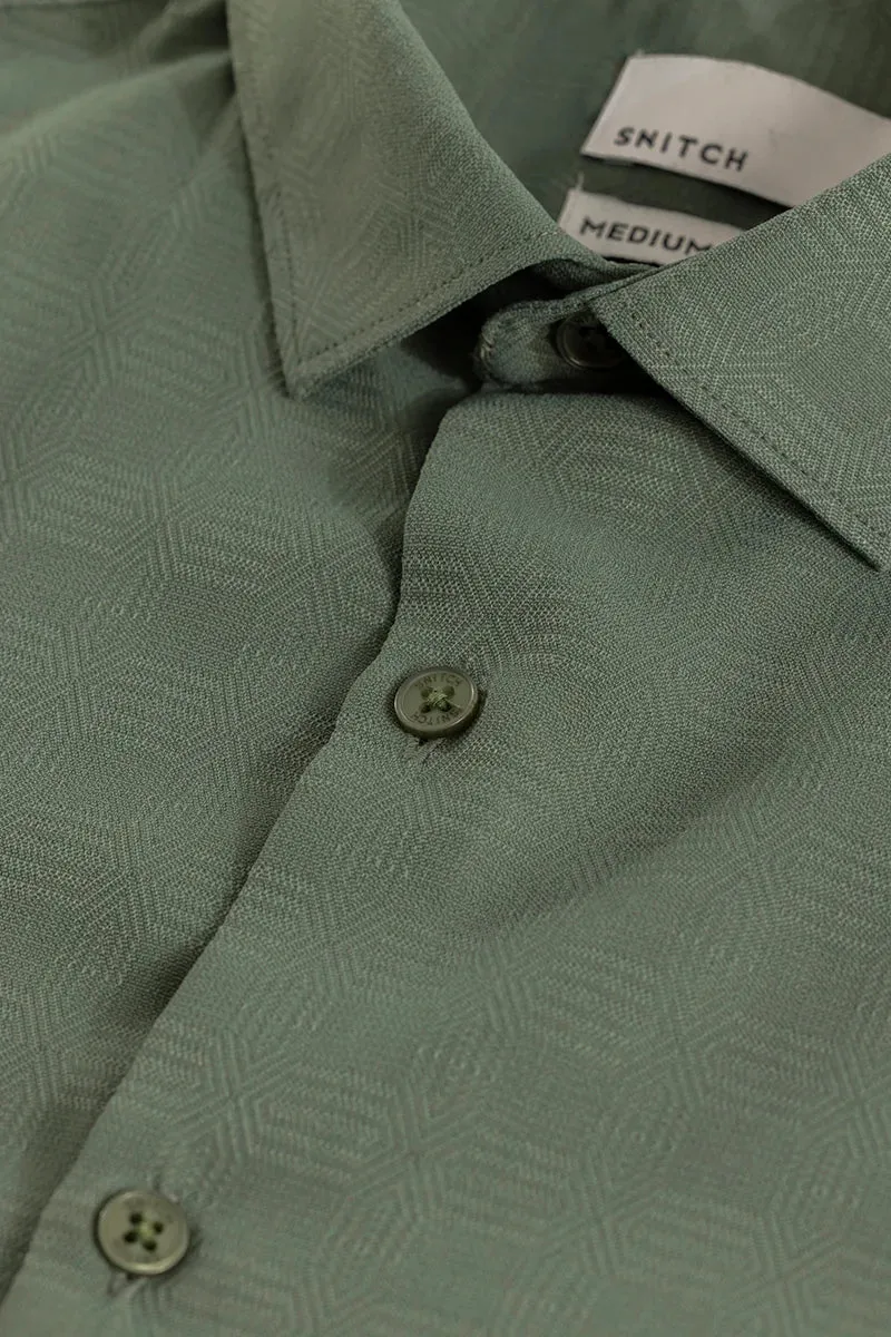 Anselmo Green Self-Design Shirt