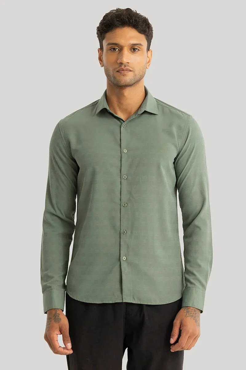 Anselmo Green Self-Design Shirt