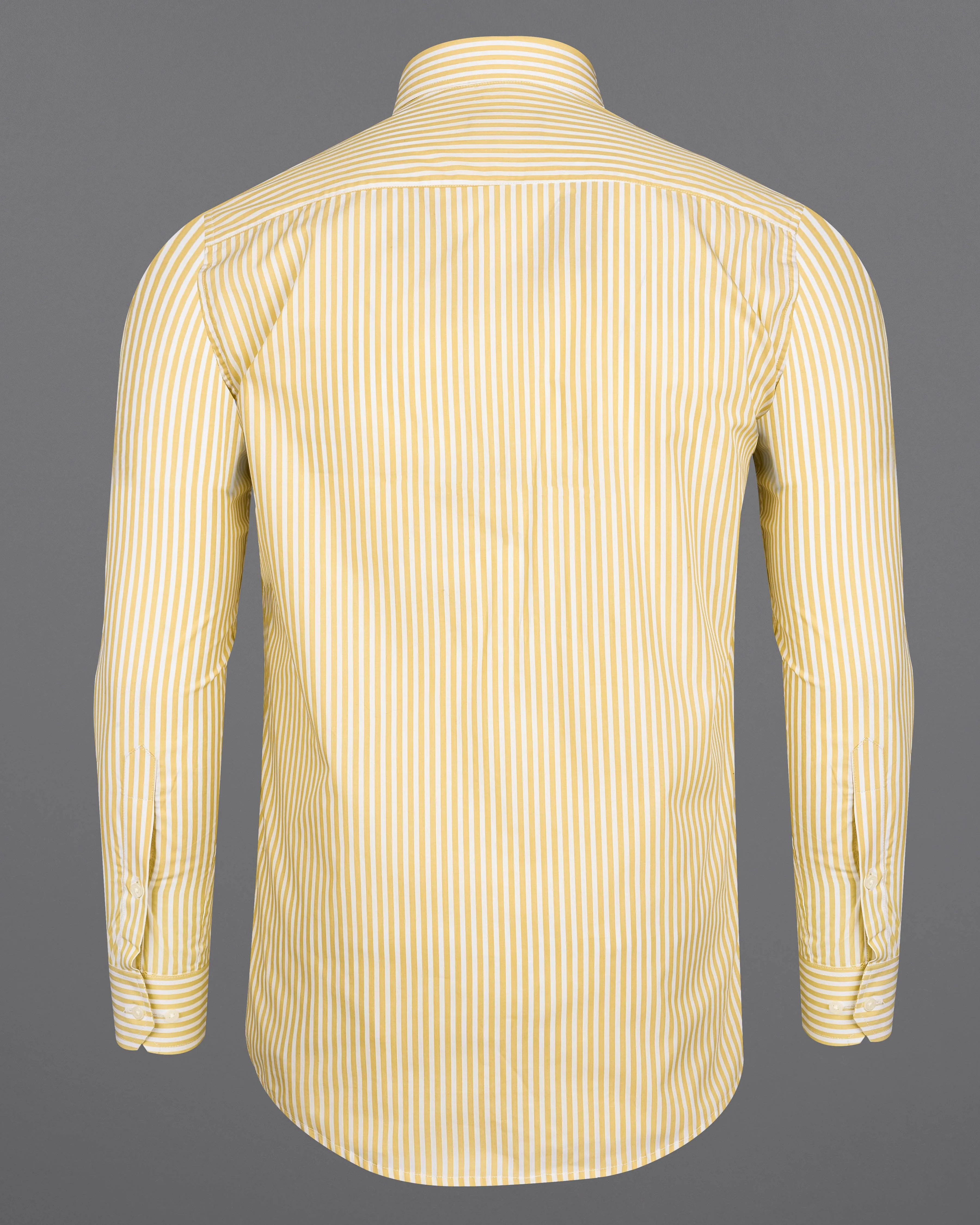 Apache Yellow and White Striped Premium Cotton Shirt