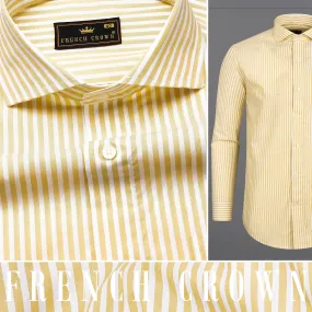 Apache Yellow and White Striped Premium Cotton Shirt