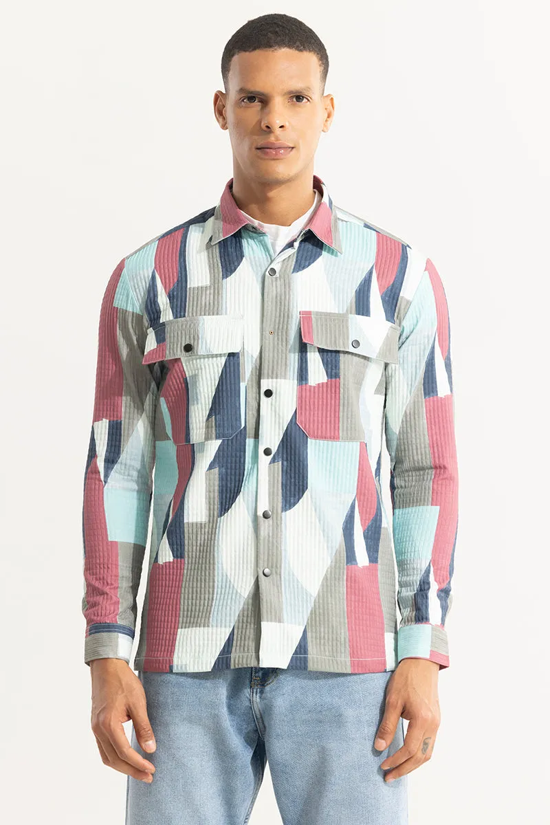 Artistic Contrast Pink Overshirt