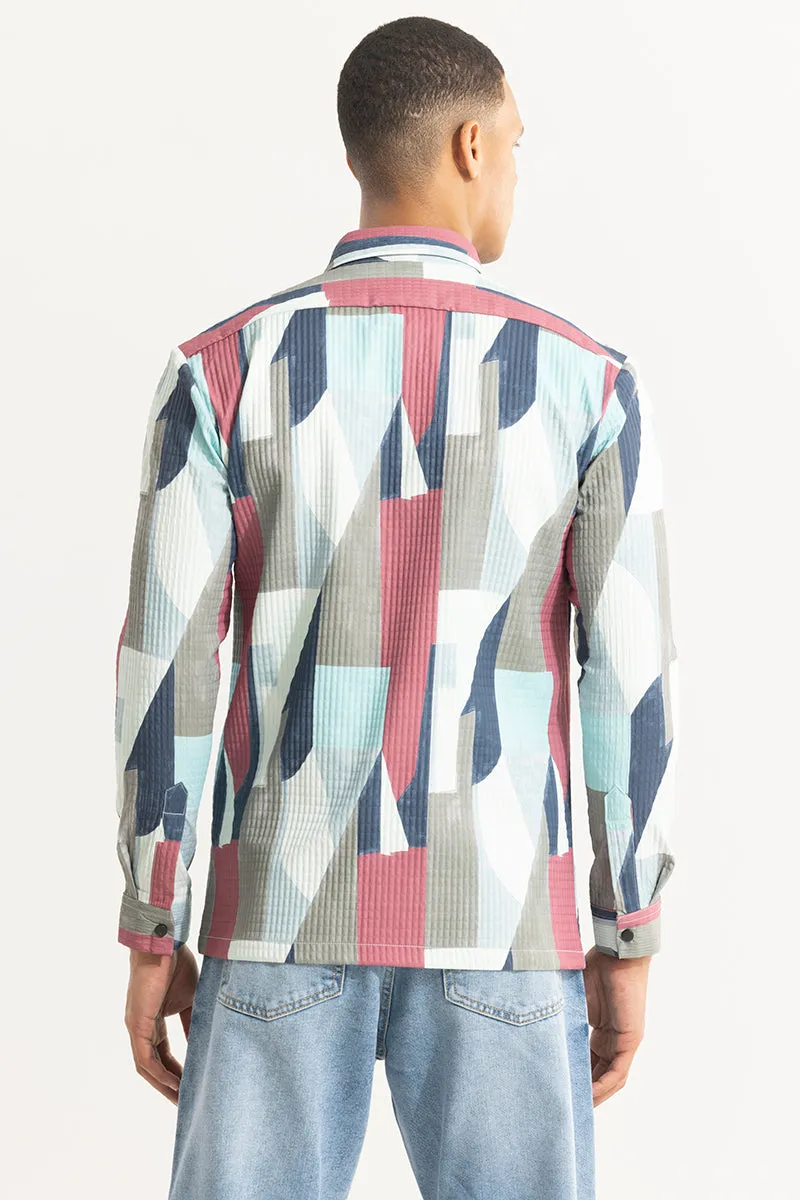 Artistic Contrast Pink Overshirt