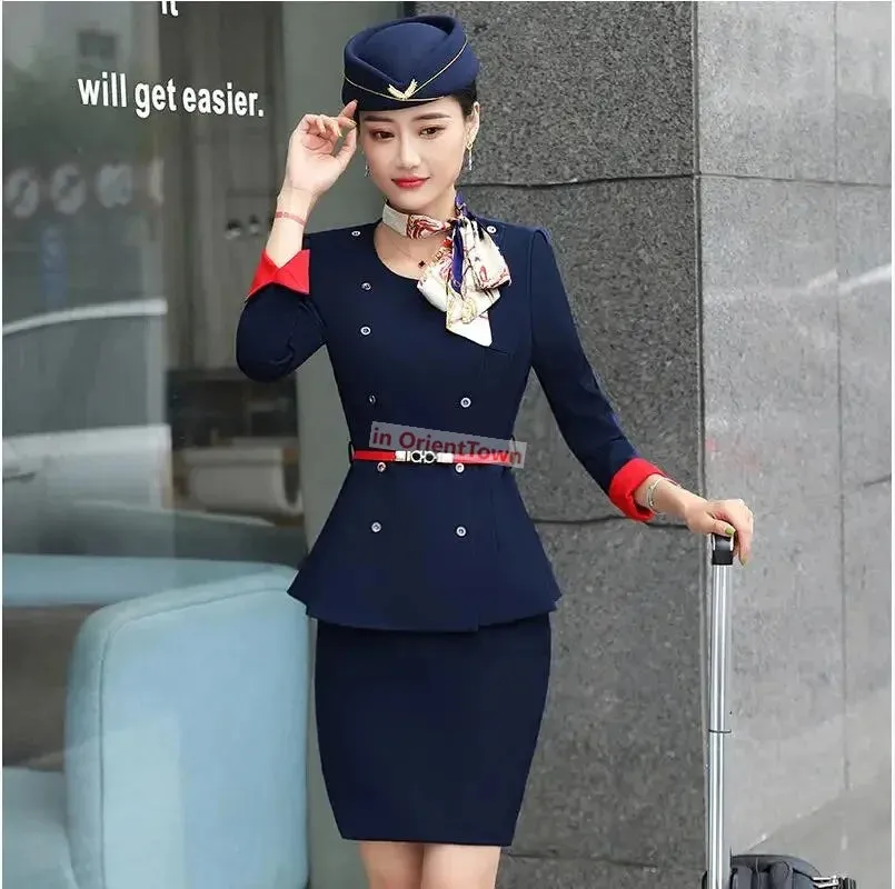 Autumn Professional Female Suit for Beauty Salon and Stewardess