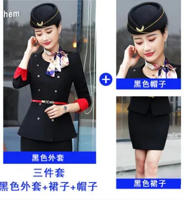 Autumn Professional Female Suit for Beauty Salon and Stewardess