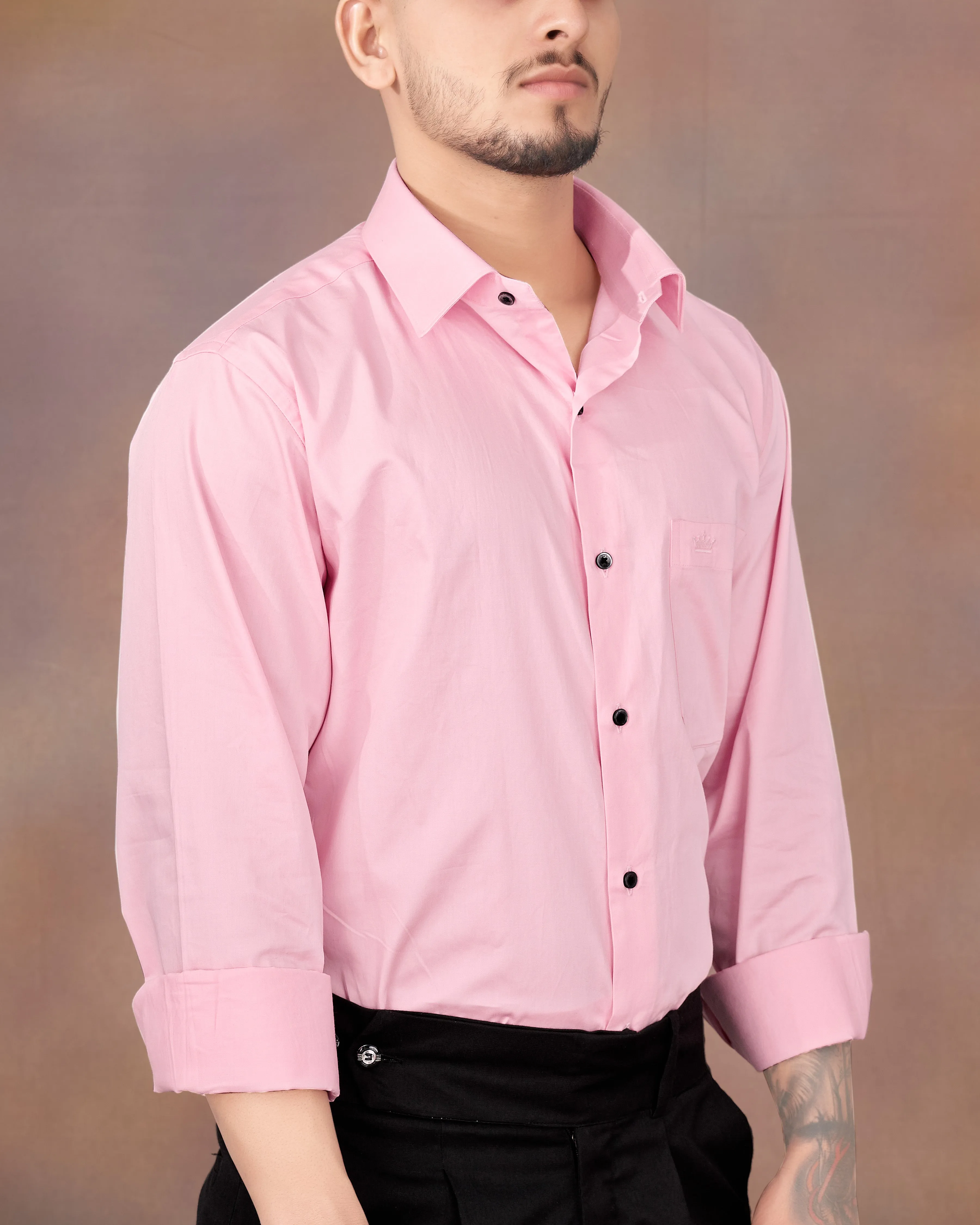 Azalea Pink Subtle Sheen Super Soft Premium Cotton Shirt