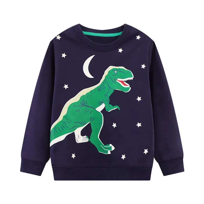 Baby Boys Luminous Dinosaur Pullover Sweatshirt