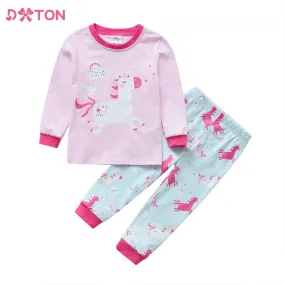 Baby Girl 3D Unicorn 3-12Y Pajama Sleepwear Sets