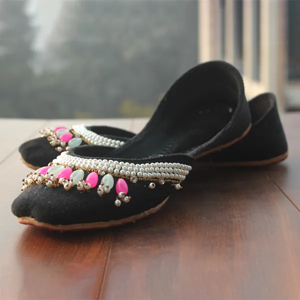 Black Fancy Khussa for girls