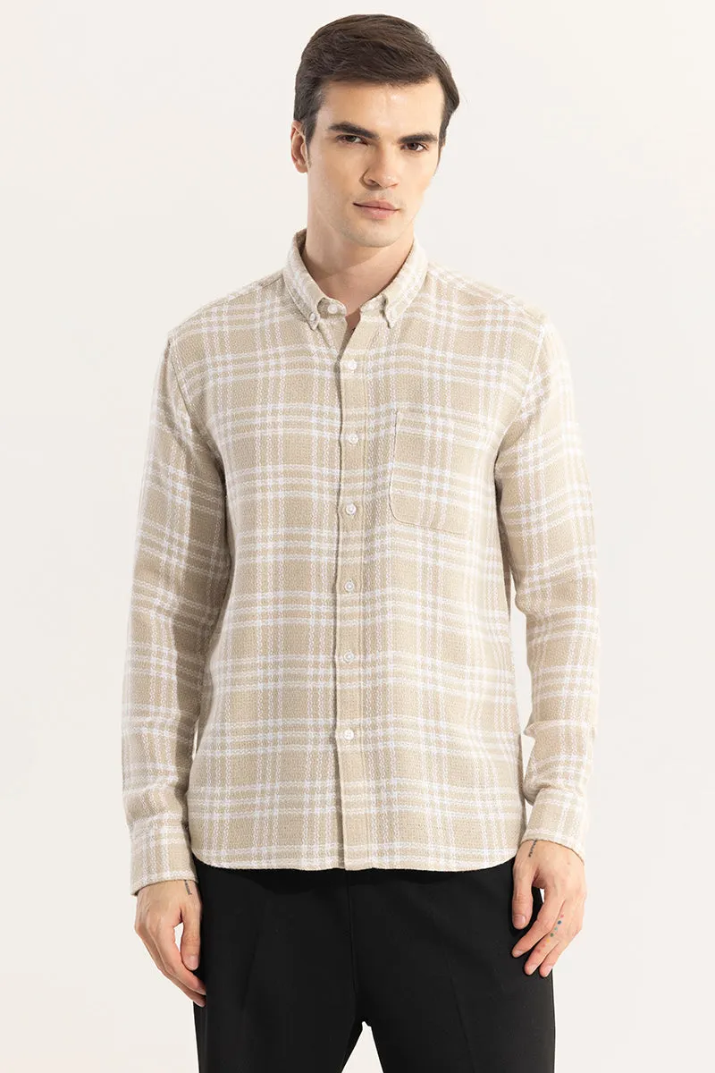 Boxed Checks Cream Shirt