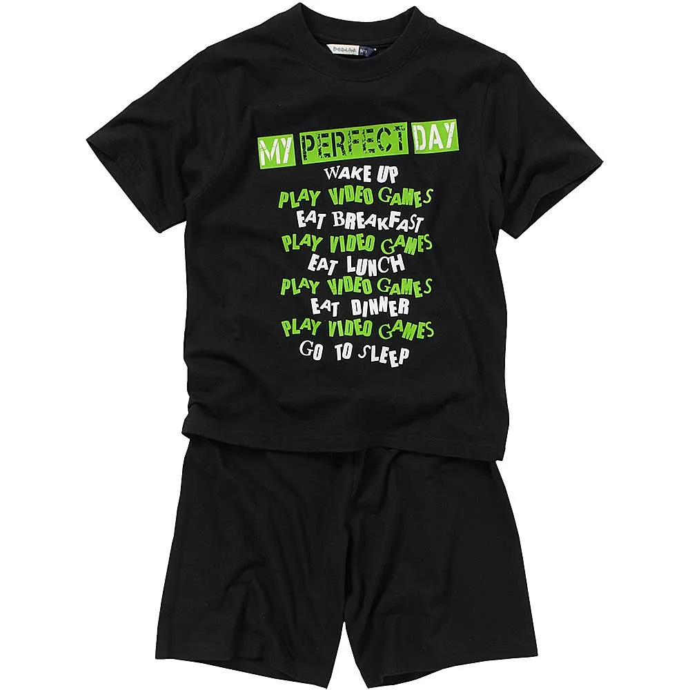 Boys My Perfect Day Shortie Pyjamas