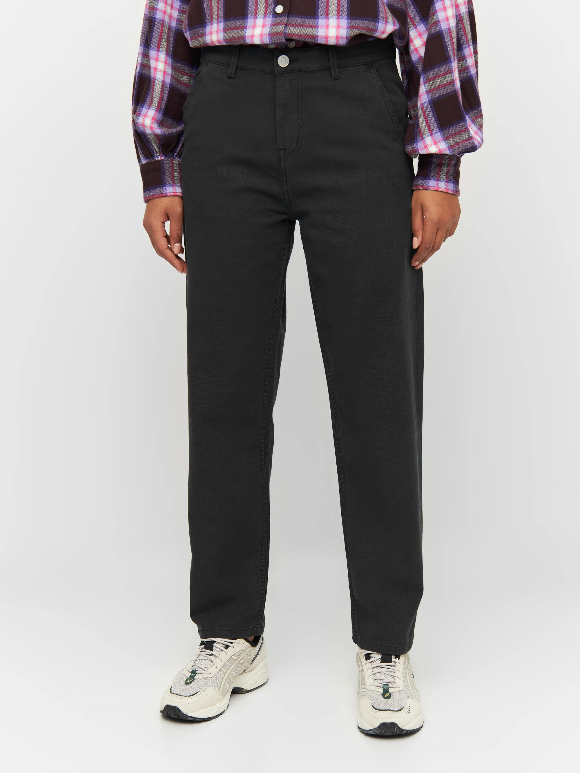 CALLA tapered mid-rise canvas workwear pants - Black Jet