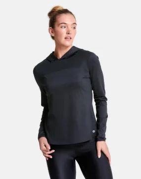 Celero Hooded Long Sleeve in Jet Black