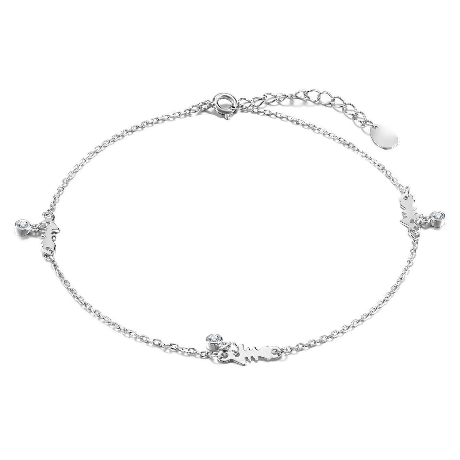 Chanaya Fishbone Silver Anklet For Women