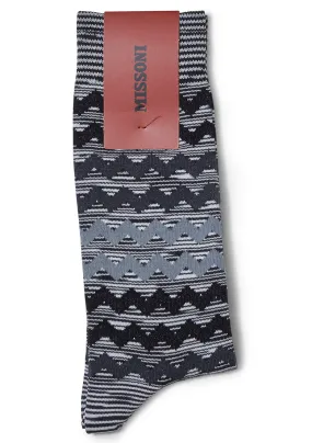 Chevron Stripe Grey Socks