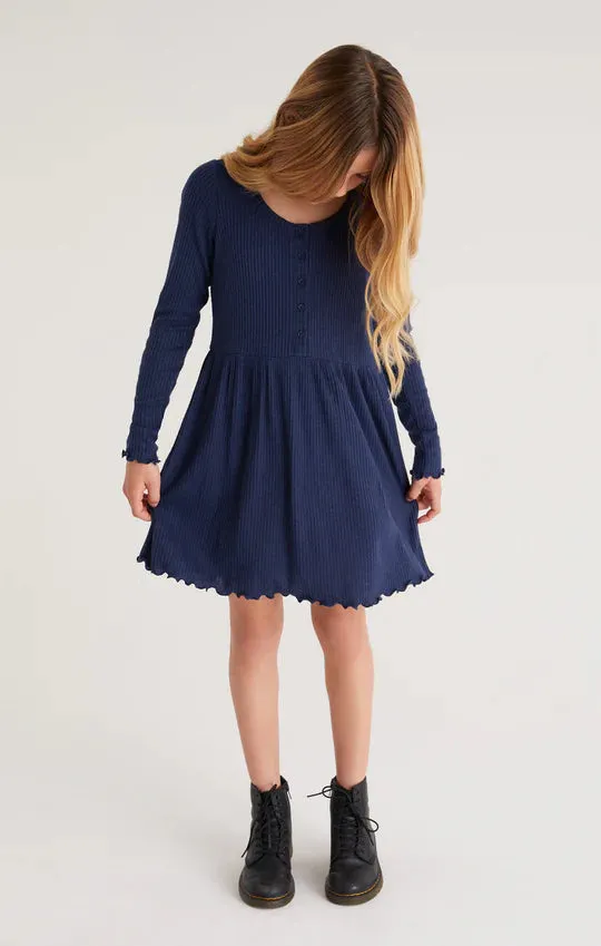 Claire Rib Dress - Midnight Blue