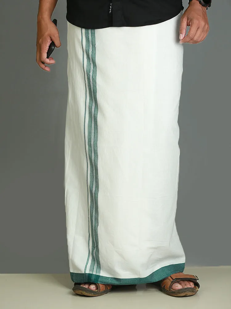 Cool Cot Cotton Double White Dhoti For Men - 495/-