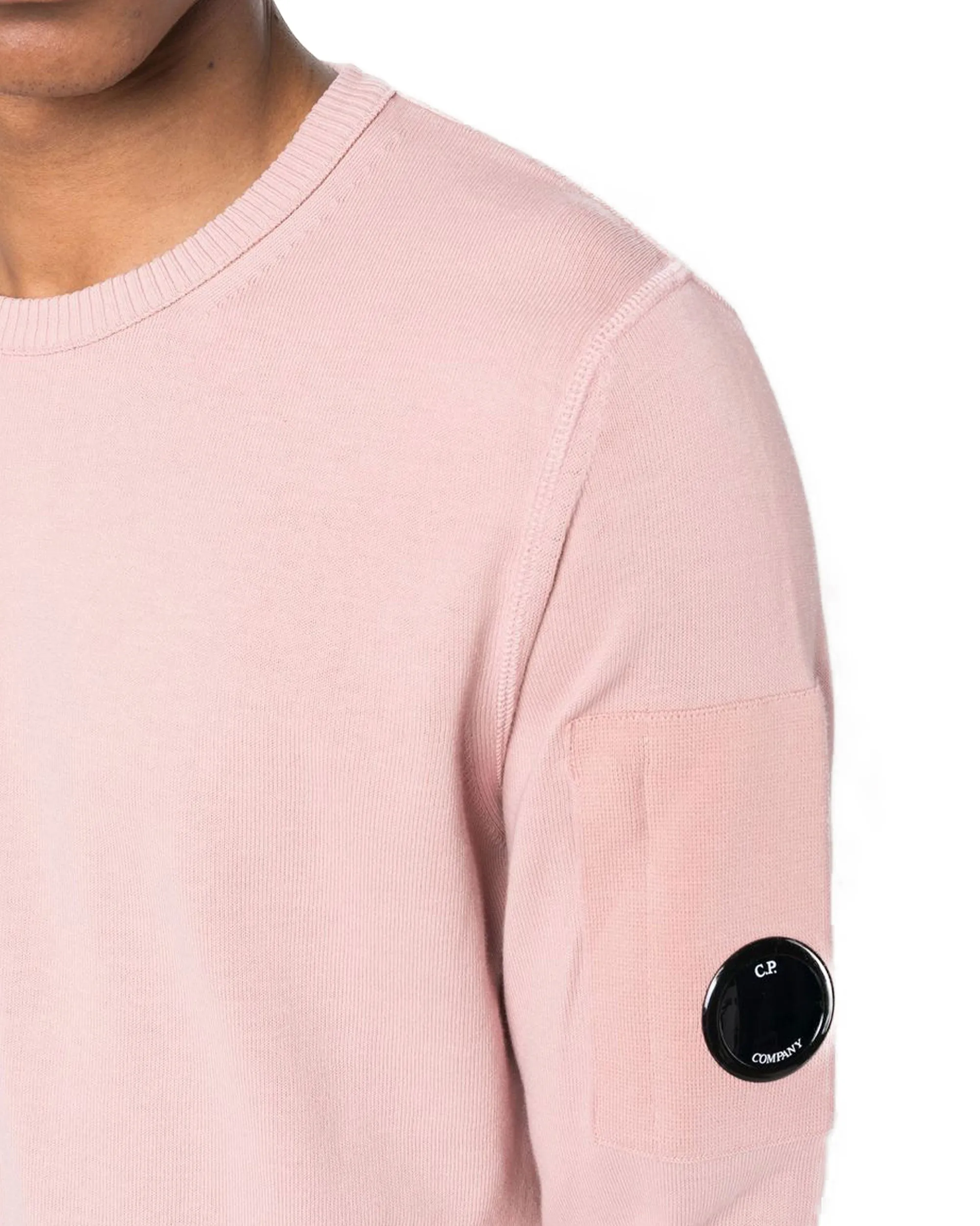 CP Company Cotton Crepe Crew Neck Knit Pale Mauve