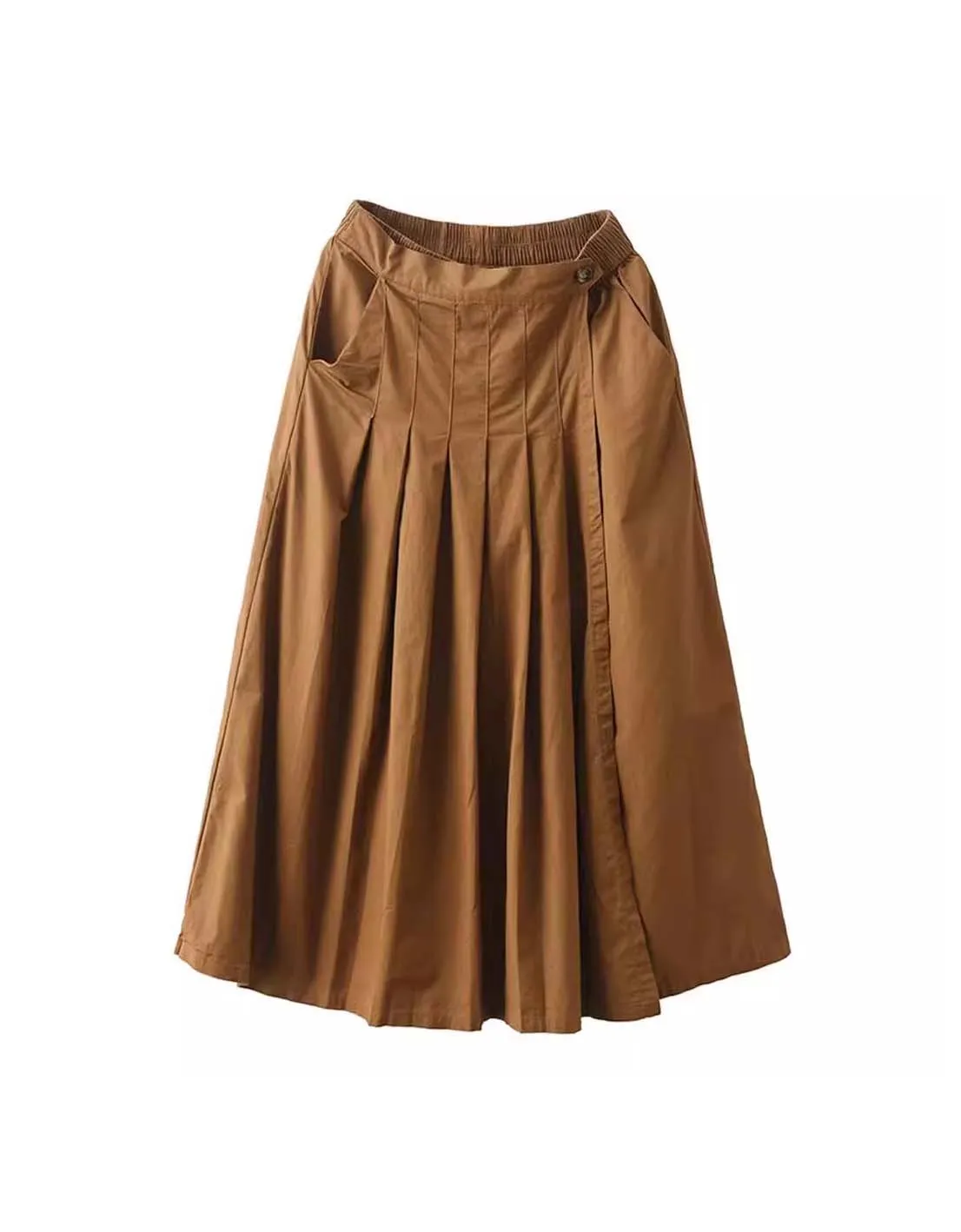 Elastic Waist Loose Casual Wide Leg Pants Skirts