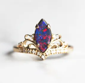 Ellia Opal And Diamond Vintage Ring