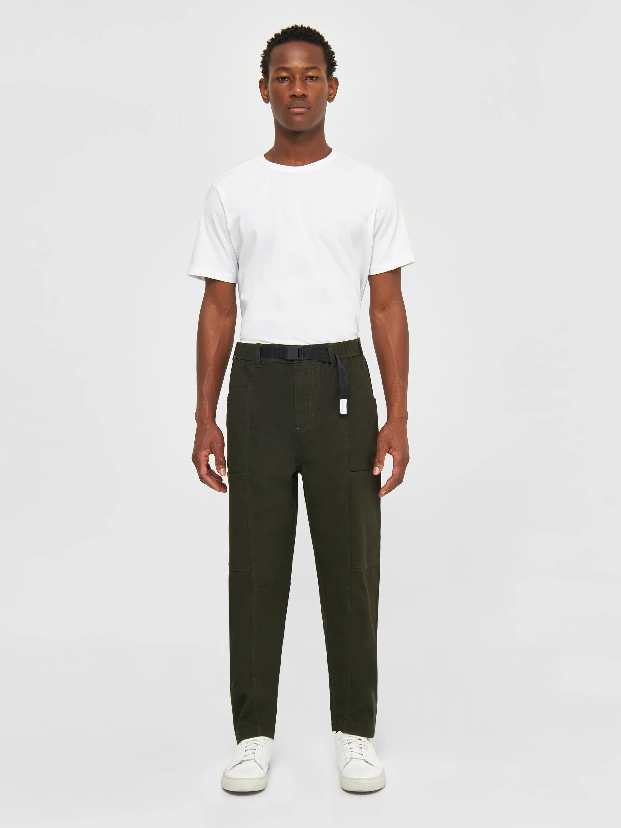 ELM carrot canvas belt pants - Forrest Night