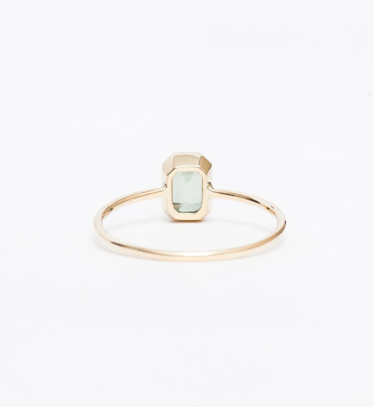 Emerald-Cut Green Sapphire Wisp Ring