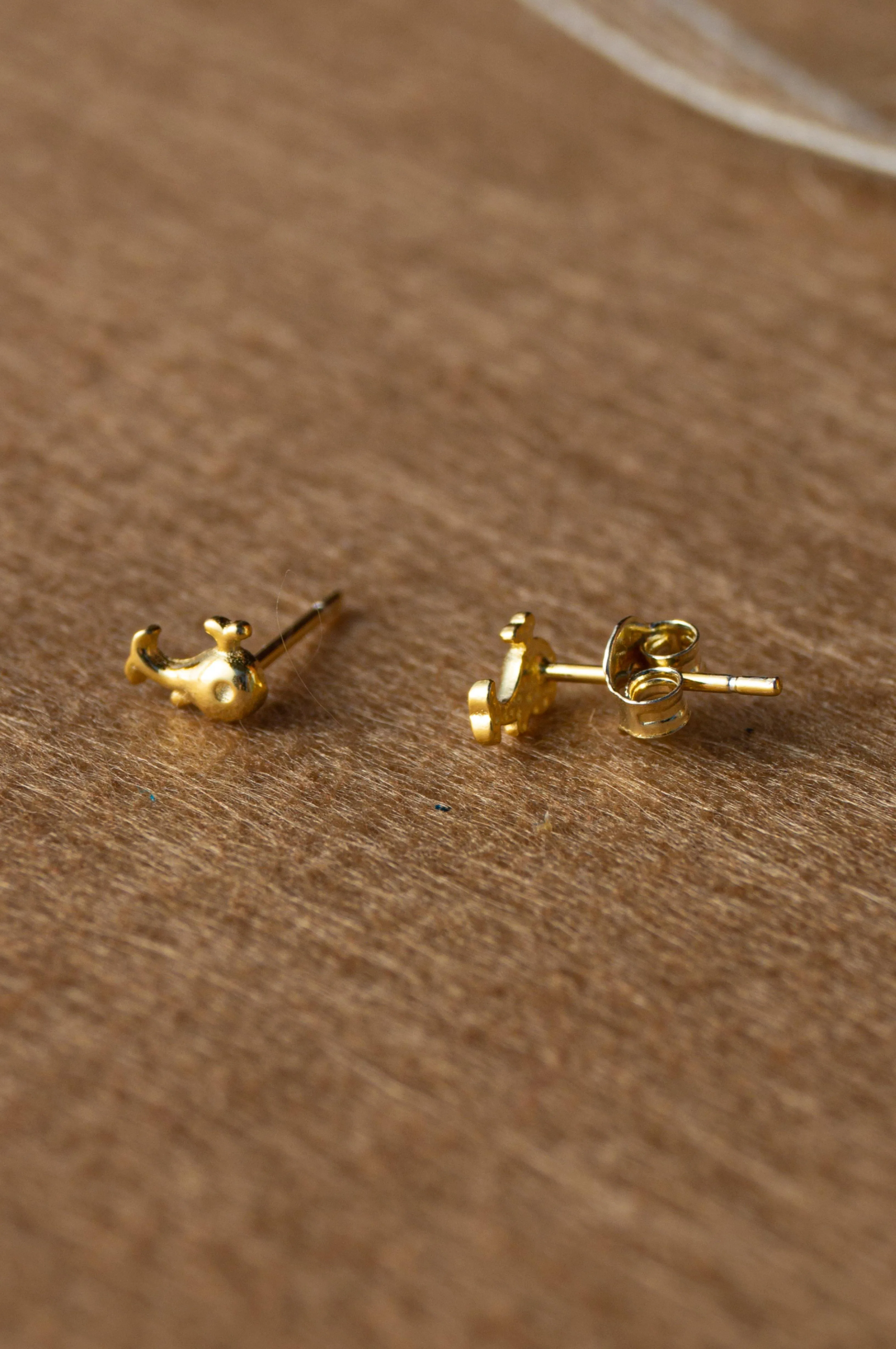 Fishy Gold Plated Mini Sterling Silver Stud Earrings