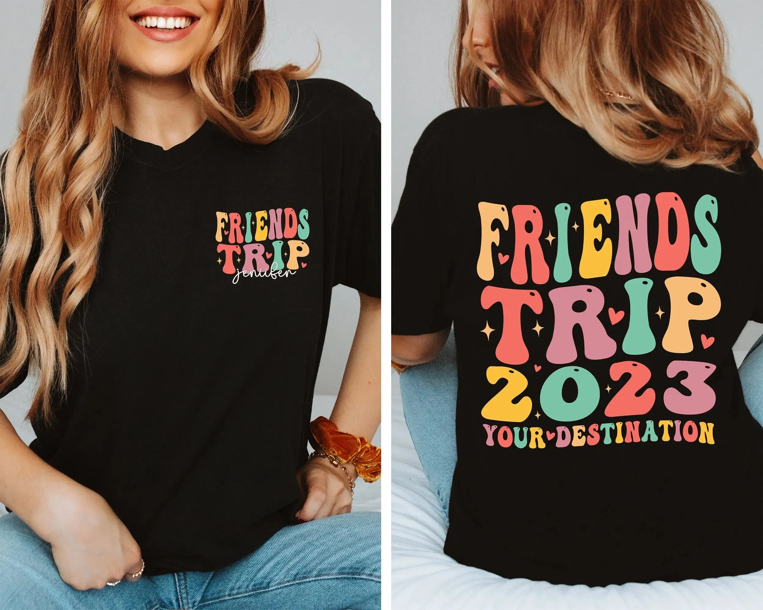 Friends Trip 2023 Shirt, Friends Trip Shirt, Custom Matching Graphic Shirts, Best Friend Gift, Friends Travel Shirt, Friends Vacation Shir