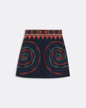 Giuliana Mini-skirt with Sacred Bulls Embroidery