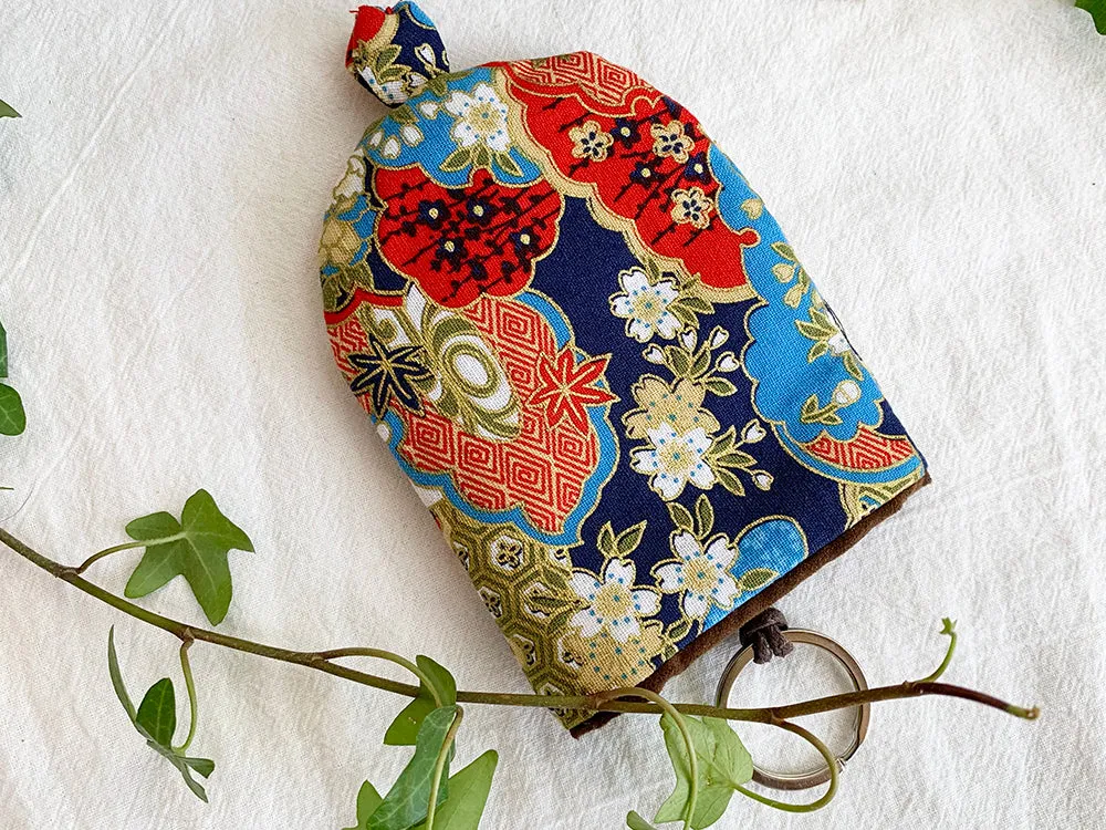 Handmade Key pouch - Key holder | Blue Floral