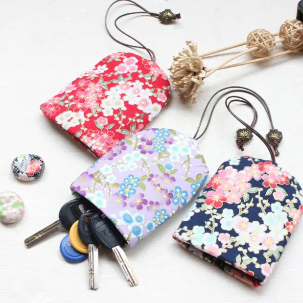 Handmade Key pouch - Key holder | Blue Floral