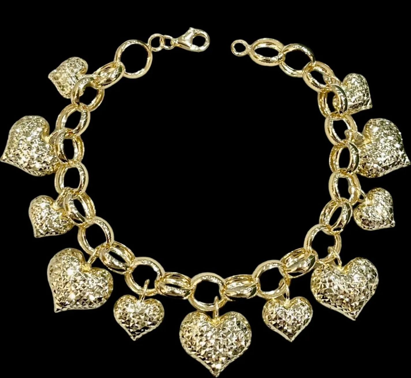 Heart Charm Bracelet 18K Gold