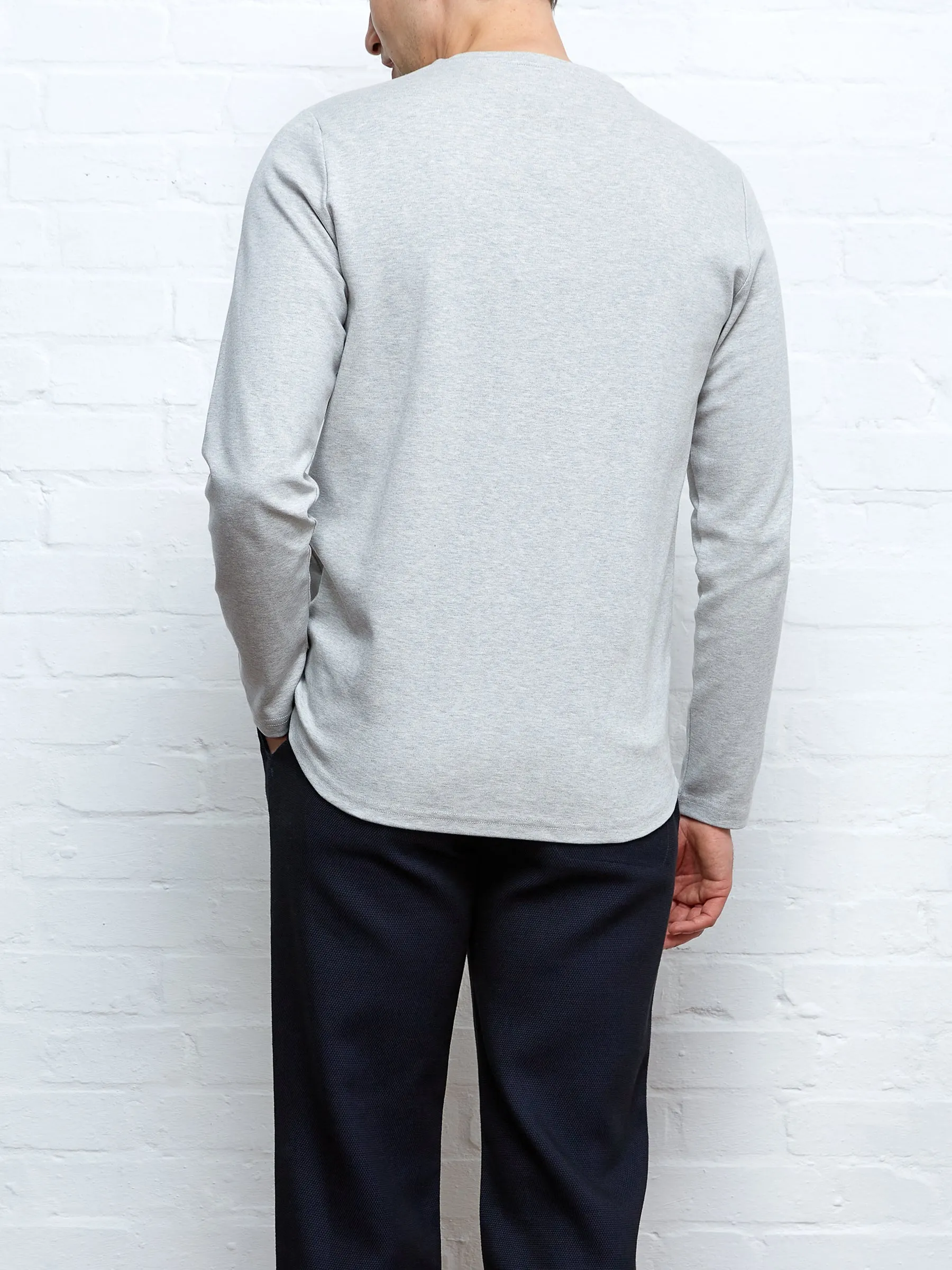 Heavy Long Sleeve Plain T-Shirt Tavistock Grey