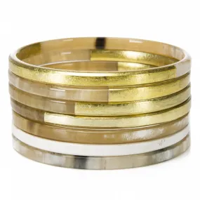 Horn Bangle Set With Lacquer