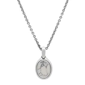 JOHN VARVATOS MEN'S STERLING SILVER HOWLITE PENDANT NECKLACE