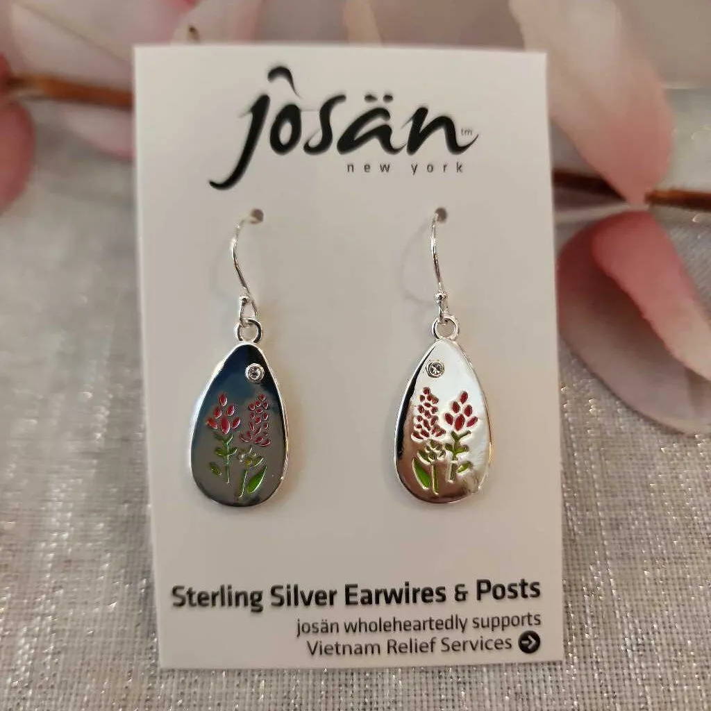 Josan SSW Red Lupine Floral Earrings