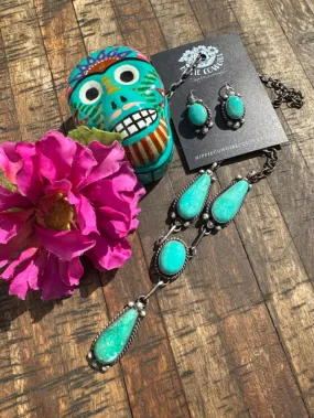 Kingman Turquoise Lariat Set