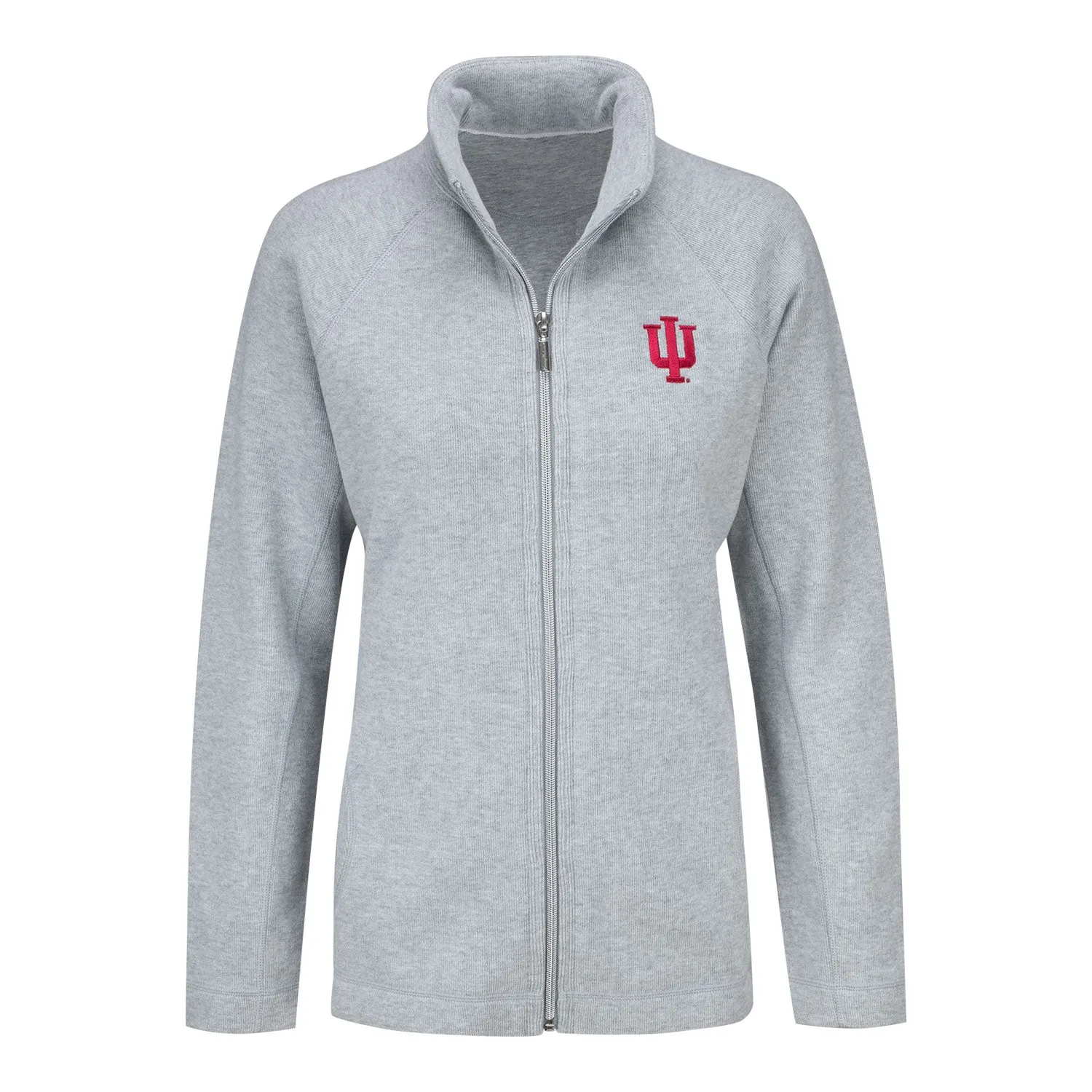 Ladies Indiana Hoosiers Aruba Grey Heather Full Zip Jacket