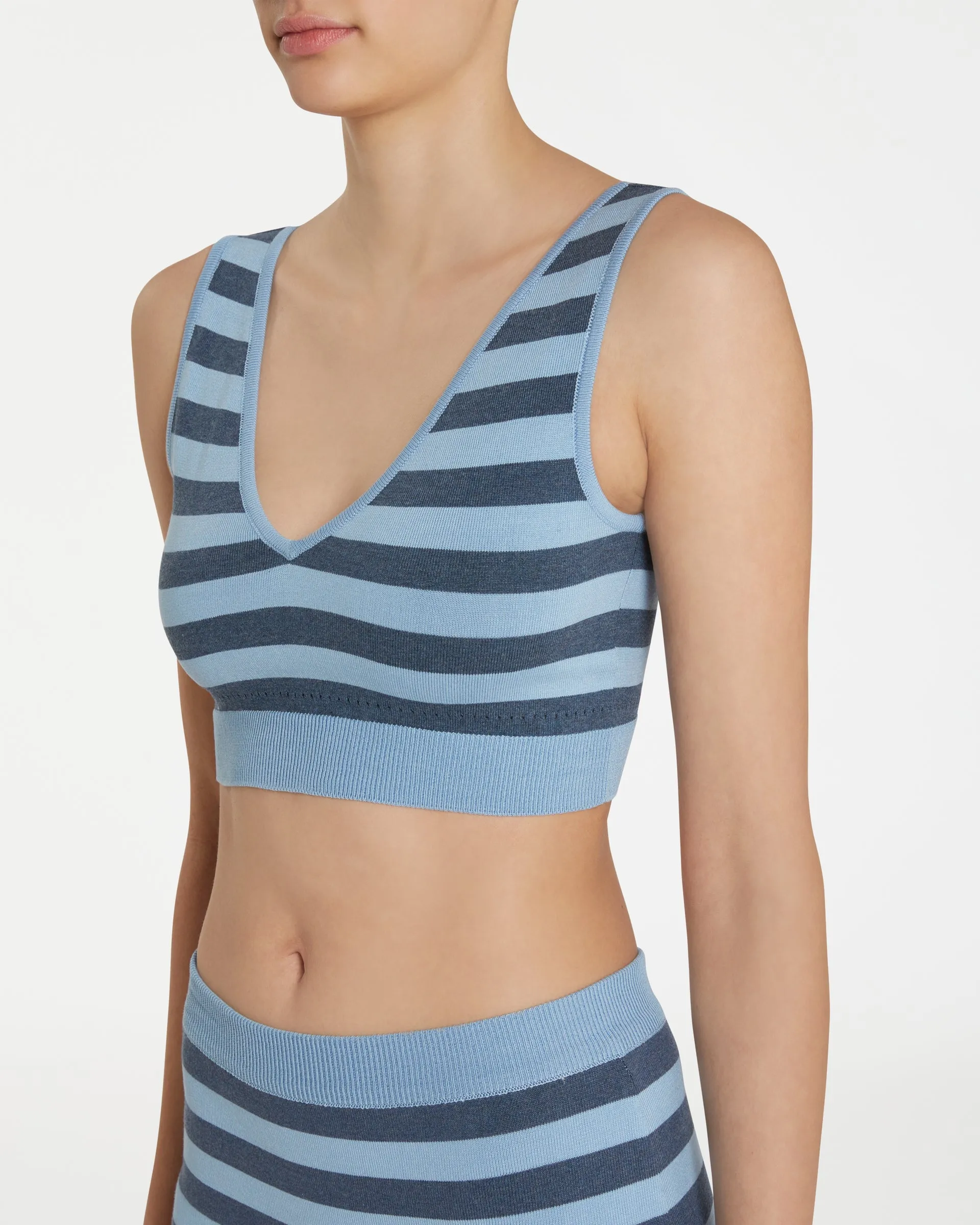 Leo Old Knit Bra Azur Grey Striped