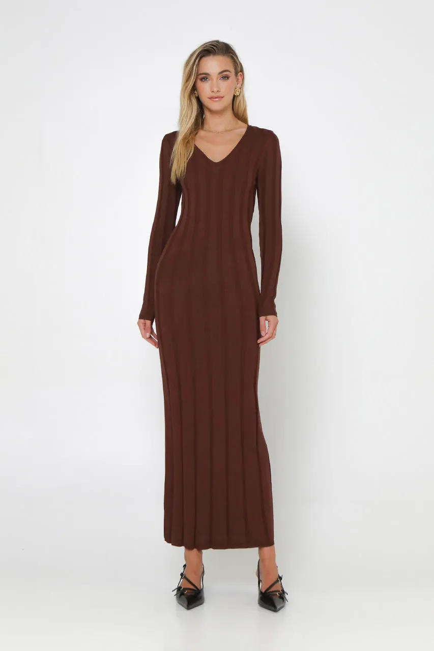 Lily Knit Maxi Dress | Coffee